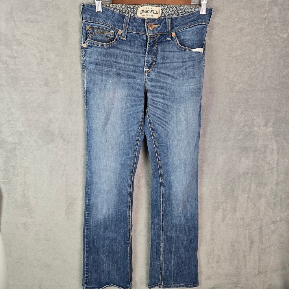 Ariat REAL Denim Womens 29L Medium Wash Bootcut Stretch Western Jeans 10022442